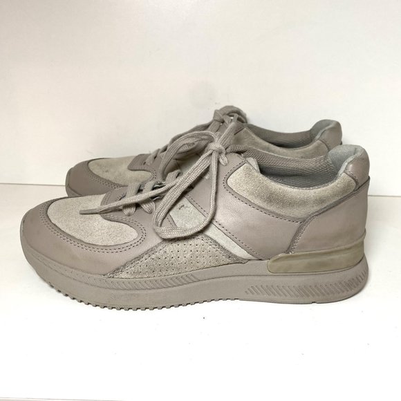 Everlane The Trainer Suede Leather Lace Up Sneakers Grey - Picture 6 of 9